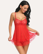 Lace Mini Chemise Mesh Nightie