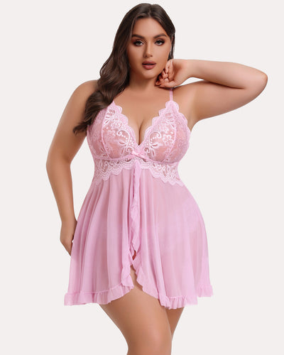 avidlove plus size lingerie for women sexy lingerie dress lace babydoll lingerie v neck open front strap nightdress