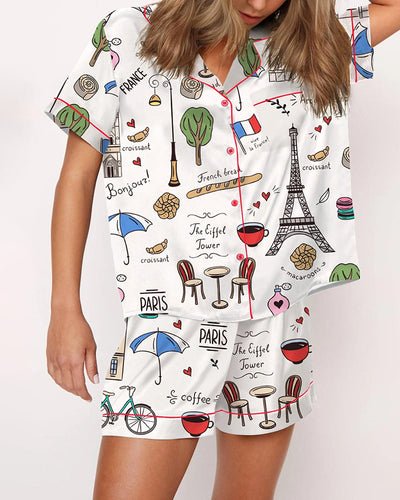 Paris Travel Olympic City Pajama Set