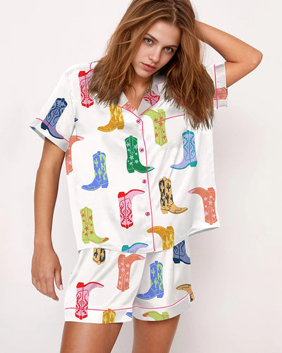 Colorful Cowboy Boot Pajama Set