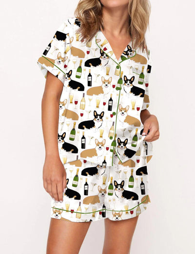 Corgis And Wine Pajama Set